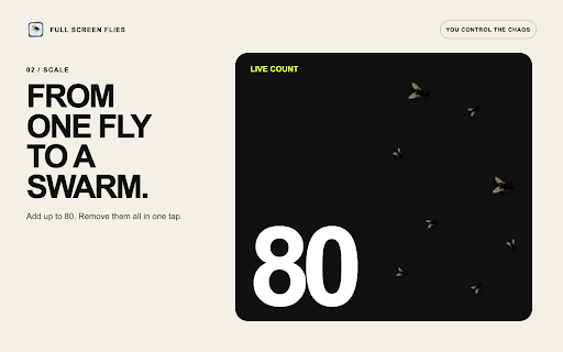 A screen full of flies (a scam tool) :: Add a fly to the current webpage screen.