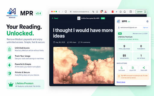 Medium Paywall Remover :: Unlock member-only Medium articles natively with high-fidelity reading mode.