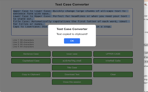 Text Case Converter :: Convert text between different cases and copy or download it easily.