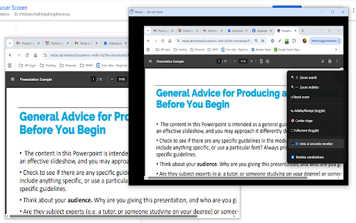 Duplicate Browser Screen :: Duplicate a window, screen, or browser tab using Chrome's picker (window preselected). Includes zoom, pan, and utility options.