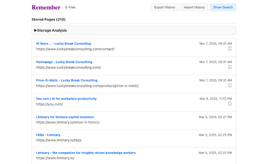 Remember: Never lose anything again :: Ask naturally, find instantly. Intuitively search your browsing history content with AI