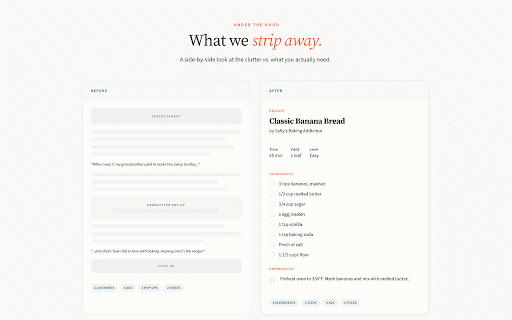 No Story Please :: Extract clean, printable recipes from any site. No ads, no life stories — just the recipe.