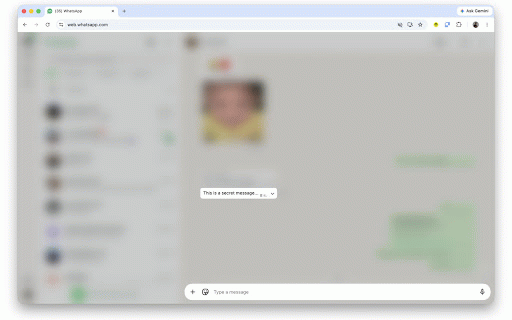 Tabu - Whatsapp Web Blur :: Keep WhatsApp Web private in public spaces by blurring the entire page and revealing only the message under your cursor.