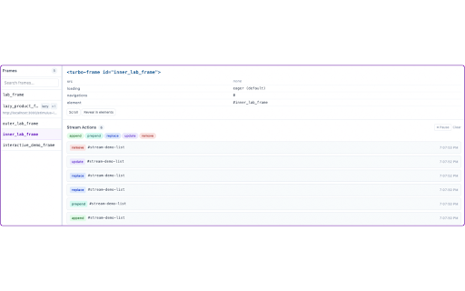 Hotwire DevTools :: Inspect Stimulus controllers, Turbo Frames, and Stream actions in your Hotwire app directly from Chrome DevTools.