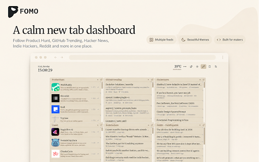 FOMO - A new-tab dashboard made for you :: Fully customizable new tab extension with tons of integrations