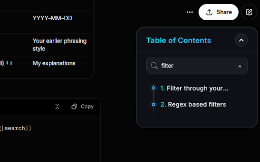 AI Assistant TOC :: Adds a Table of Contents to AI Assistants