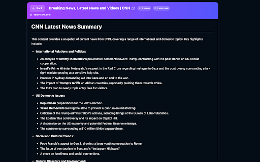 Free Video and Webpage Summarizer :: Get an instant summary of any YouTube video or webpage free using AI