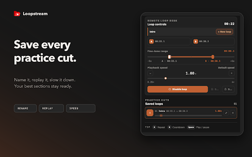 Loopstream :: Organize YouTube videos and practice with repeatable loops.