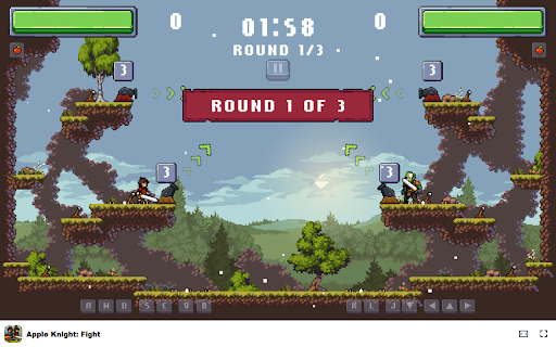 Apple Knight: Fight Game - Engage in Epic Knightly Duels! :: Join epic knight duels in this free, offline-compatible Chrome extension action platformer!