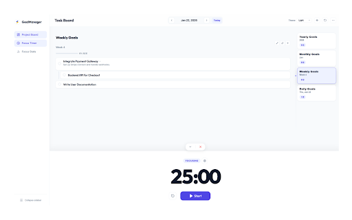 Goal Manager :: Manage goals and stay focused with Pomodoro timer.