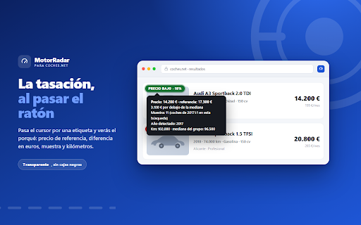 MotorRadar - Coches.net: precio justo en coches de segunda mano :: Tasación instantánea al buscar coche de segunda mano: semáforo de precio justo por año y aviso de anuncios gancho. 100% local.