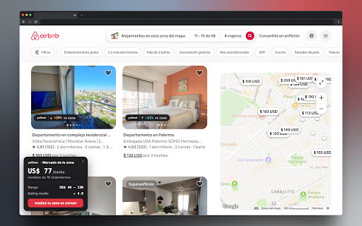 yoHost — Análisis de Mercado STR :: Precio y ocupación de tu zona sobre cada anuncio de Airbnb y Booking. Análisis de mercado STR, gratis y de solo lectura.