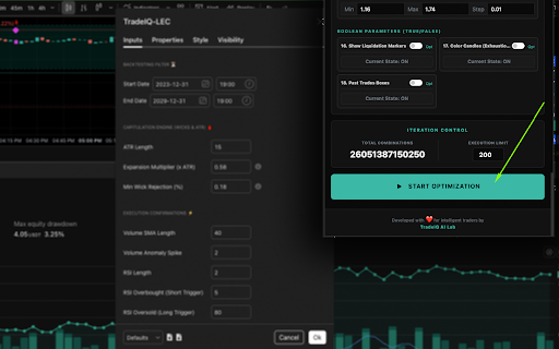 TradeIQ AI Lab - TradingView strategy optimization :: Institutional Quant Tool for TradingView strategy optimization.