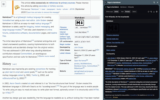Page to Markdown :: Convert any webpage to clean Markdown in a side panel.