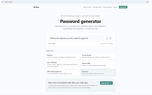 N-Pass :: Zero-knowledge password manager — Chrome / Firefox / Edge extension.