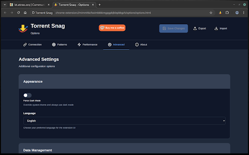 Torrent Snag :: Automatically detect torrent and magnet links and send them to your torrent handler or download directly.