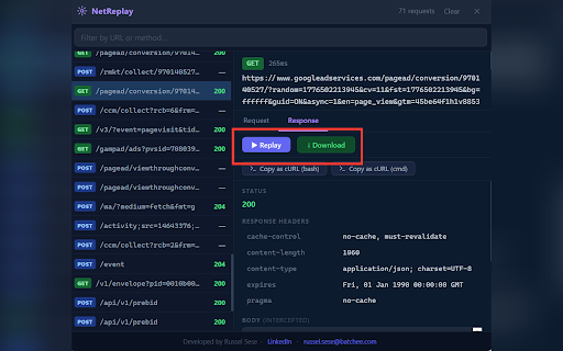 NetReplay – Capture & Replay Network Requests :: Capture every fetch & XHR request on any page. Inspect headers, view response bodies, and replay requests in one click.
