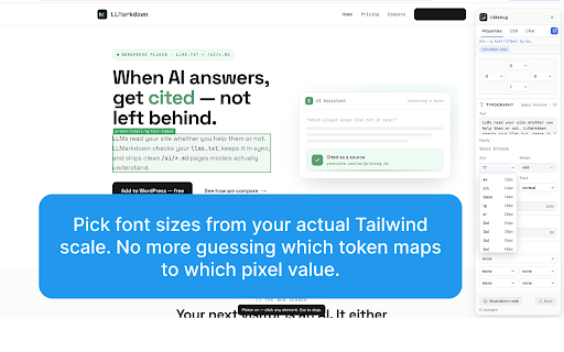 UIdebug - Edit any page visually. Ship it to your source. :: Visually inspect and edit any page's styles. Tailwind-aware controls, AI chat, and file sync. No DevTools required.