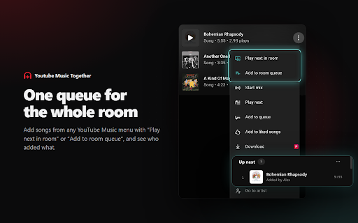 Youtube Music Together - Listen to Music with Your Friends :: Create a room, share the link, and listen to YouTube Music in sync with friends. No account needed.