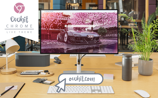 Mazda RX7 Live Wallpaper :: The sleek black Mazda RX7 reflects in a puddle, with a beautiful Sakura tree adding a serene touch.