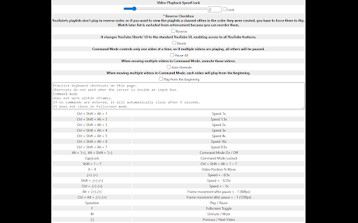 Video Speed Lock (Control Master) :: It keeps the video playback speed at the desired speed at all times.