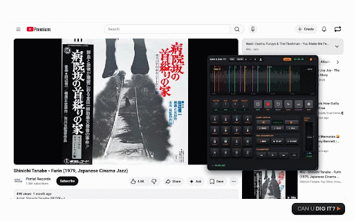 Can U Dig It? :: MPC-style sampler for YouTube. 16 pads, RND auto-chop, tap + AUTO BPM, metronome, 2X scrub, reverb, filter, loop, ducking.