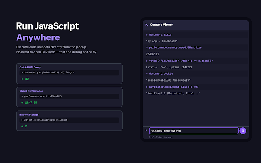 Console Viewer :: Never miss a console log again. Record, search, and filter console output even when DevTools is closed.