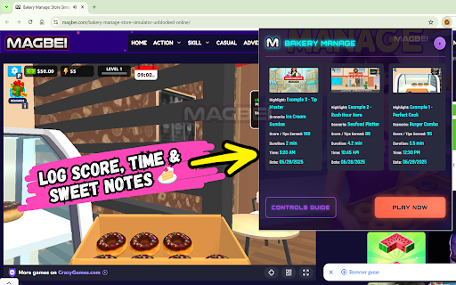 Bakery Manage Unblocked 🥐🍩 Game Launcher & Independent Results Tracker :: Shortcut to Bakery Manage – play free bakery management game instantly and save every score!