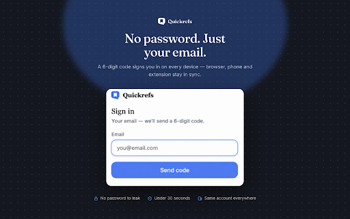Quickrefs :: Save links to Quickrefs in 1 click, without leaving the page.