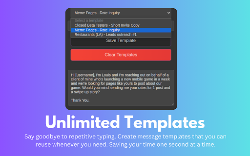 DMSpree - Instagram Outreach Automated :: DMSpree: Streamline outreach, boost leads, and save time with personalized messages, template management, and campaign tracking.