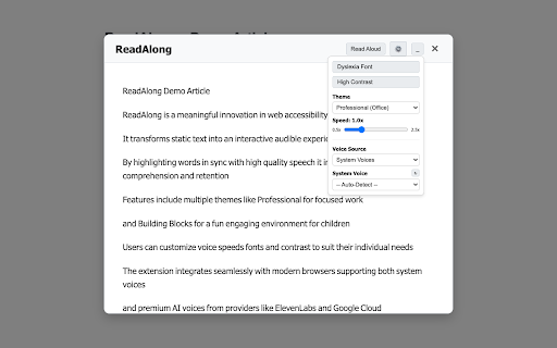 ReadAlong :: Extract text from webpages for a clean reading experience.
