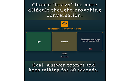 Talk Together: The Conversation Game :: Talk Together: a quick, fun conversation game for practicing English and sparking great discussions.