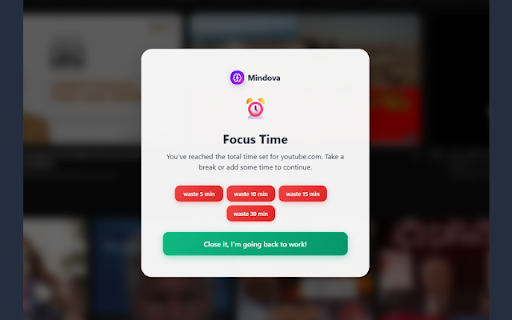 Mindova: Focus Blocker for ADHD, Deep Work & Pomodoro Timer :: AI focus blocker for ADHD & deep work. Use our Pomodoro timer & smart site blocking to stop distractions and reclaim your focus.