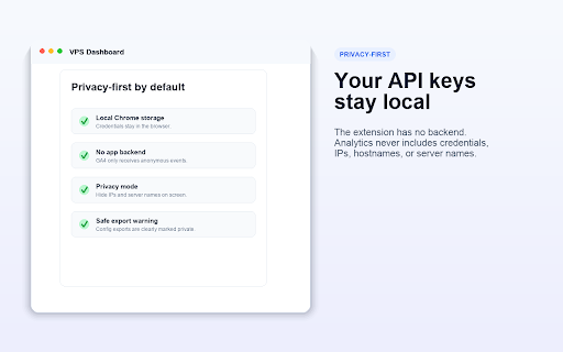 VPS Dashboard — Multi-Provider VPS Manager :: Manage VPS servers across multiple providers — status, resources, power actions, and expiry reminders in your browser sidebar.