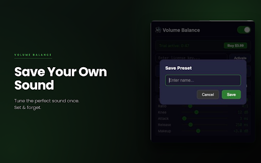Volume Balance :: Automatically levels out loud and quiet audio passages on every website. Set & forget.