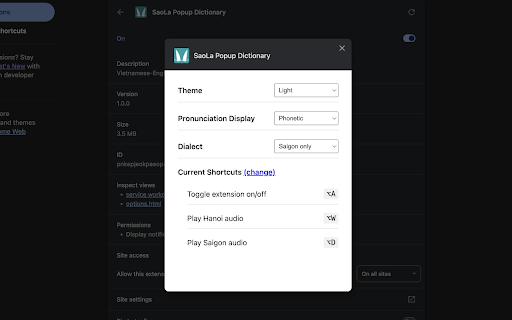 SaoLa Popup Dictionary :: Vietnamese-English popup dictionary
