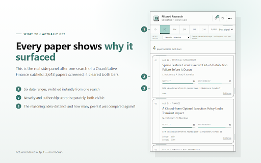Filtered Research: Rank New Papers by What Matters :: Screen the week's new research and rank it on track record, originality, backing and substance. Filter by keyword.