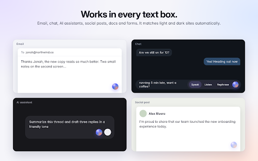SaySo AI: Dictation & Voice Typing Anywhere :: AI voice typing and read aloud for any website. Dictate emails, messages & prompts, and hear any text in a natural voice.