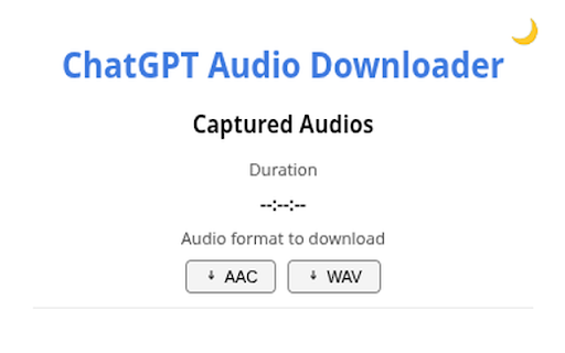 ChatGPT Audio Downloader :: Capture and download ChatGPT speech (AAC or WAV).