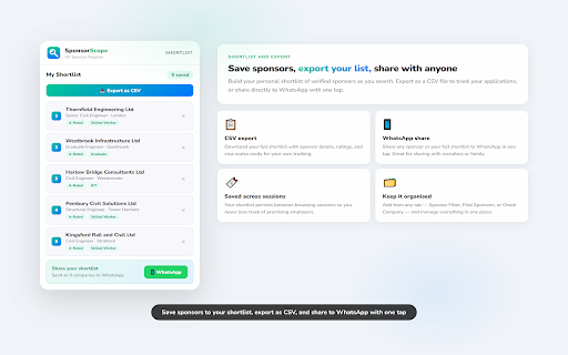 SponsorScope :: Instantly check if a UK company is a licensed visa sponsor as you browse job sites. Powered by the official Home Office register.