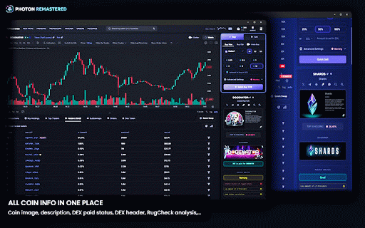 Photon REMASTERED :: Adds advanced features and tools to Photon for a better, faster and safer trading experience. Built for serious memecoin traders.