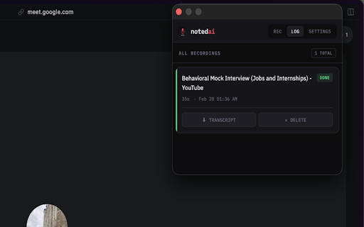Noted AI - Free, Open Source AI Note Taker and Summarizer :: Records meeting tab audio, transcribe, diarize speakers, and summarize meetings.