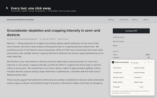 Noterva Assistant — Summarize, Explain, Translate :: Understand what's in front of you. Summarize, explain and translate any passage — on your own computer, no API key needed.