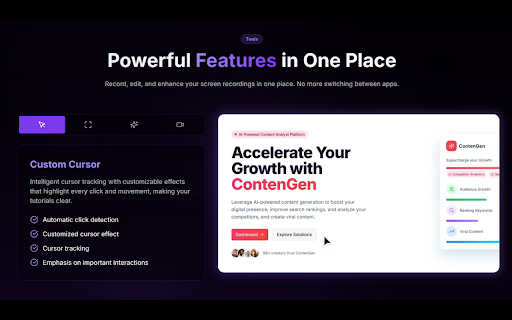 Videoyards - Screen Recorder with Custom Cursor & Auto Zoom :: Create stunning, professional-quality screen recordings effortlessly. Perfect for tutorials, product demos, and more.