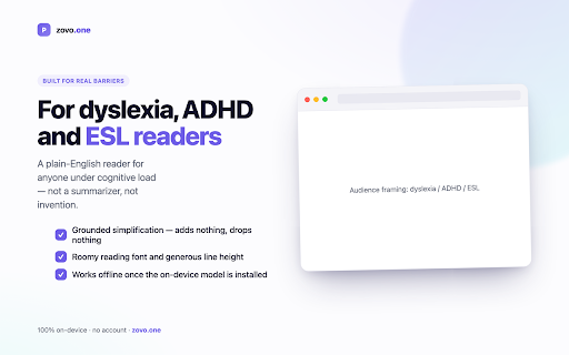 Plainly, Plain English Reader :: Get plain English from dense terms, medical letters and legal clauses, at a reading level you pick. Runs on your device.