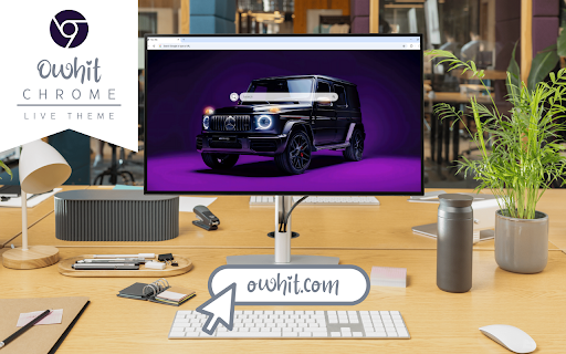 Mercedes G 63 Live Wallpaper :: The bold black Mercedes G 63 stands out against a vibrant purple background, with its headlights flashing in the night.