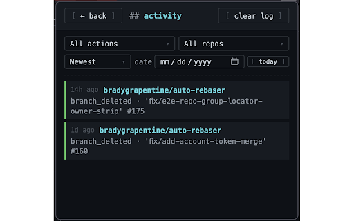Auto Rebaser :: Automatically rebases your open GitHub PRs when they fall behind their base branch.