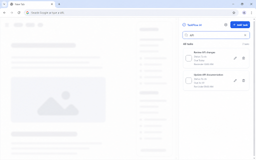 TaskFlow AI - Smart Task Manager :: Task manager and to-do list for Chrome with reminders, due dates, task search, quick capture, and a focused Side Panel.