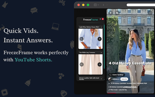 FreezeFrame - Shop YouTube Videos :: Discover products from paused YouTube videos and find them on Amazon