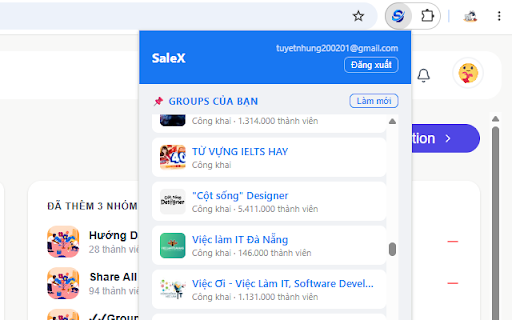 SaleX - Scale Smarter :: Schedule and auto-publish posts to your Facebook Groups directly from your browser.
